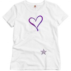 Purple glitter heart top