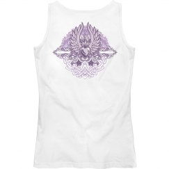 winged heart white tank