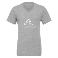 Unisex CVC Jersey V-Neck T-Shirt