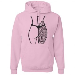 Booty in Black Caulk on Hoodie