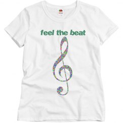 feel the beat music notes top rhinestones