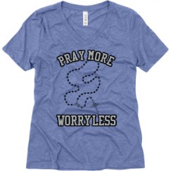 Ladies Relaxed Fit Super Soft Triblend V-Neck Tee