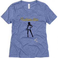 Ladies Relaxed Fit Super Soft Triblend V-Neck Tee