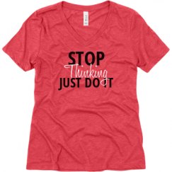 Ladies Relaxed Fit Super Soft Triblend V-Neck Tee