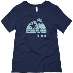 VINTAGE CAD NAVY TSHIRT WITH SUN GRAPHIC