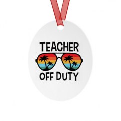 Metal Oval Christmas Ornament