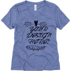 Ladies Relaxed Fit Super Soft Triblend V-Neck Tee