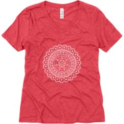 Ladies Relaxed Fit Super Soft Triblend V-Neck Tee