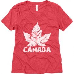 Ladies Relaxed Fit Super Soft Triblend V-Neck Tee