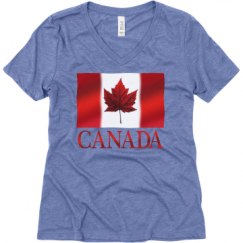 Ladies Relaxed Fit Super Soft Triblend V-Neck Tee