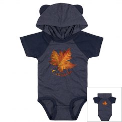 Cute Canada Baby Bodysuit - Hooded Ears