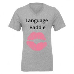 Unisex CVC Jersey V-Neck T-Shirt