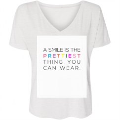 Ladies Flowy Slouchy V-Neck Tee