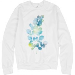 Blue Watercolor Leaf