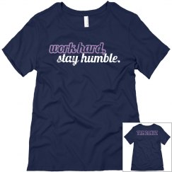 Relaxed Fit Short Sleeved Work Hard Tee - BK/PU/WH