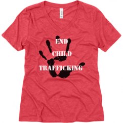 Ladies Relaxed Fit Super Soft Triblend V-Neck Tee