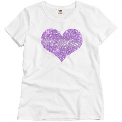 #1 Mom Heart Purple