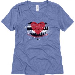 Ladies Relaxed Fit Super Soft Triblend V-Neck Tee