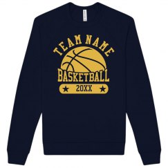 Custom Team Name Year Basketball Crewneck Sweatshirt