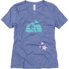 Ladies Relaxed Fit Super Soft Triblend V-Neck Tee