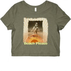 Ladies Slim Fit Crop Top Tee