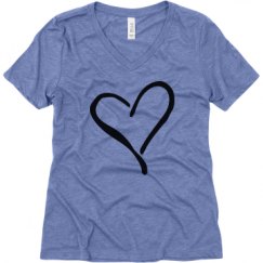 Ladies Relaxed Fit Super Soft Triblend V-Neck Tee