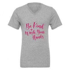 Unisex CVC Jersey V-Neck T-Shirt