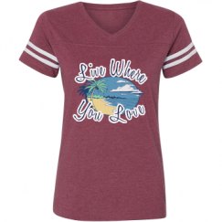 Ladies Relaxed Fit Vintage Sports Tee
