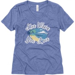 Ladies Relaxed Fit Super Soft Triblend V-Neck Tee