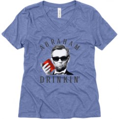 Ladies Relaxed Fit Super Soft Triblend V-Neck Tee