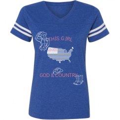 Ladies Relaxed Fit Vintage Sports Tee