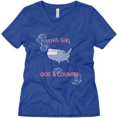 Ladies Relaxed Fit V-Neck Tee