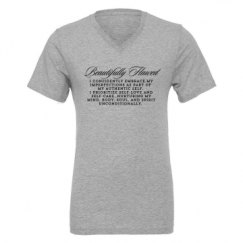 Unisex CVC Jersey V-Neck T-Shirt