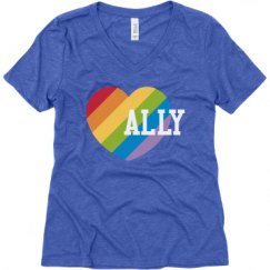 Ladies Relaxed Fit Super Soft Triblend V-Neck Tee