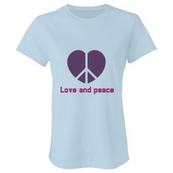 Love and peace ladies tshirt