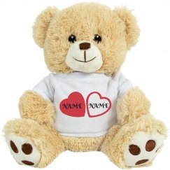 Custom Names Two Hearts Love Teddy Bear