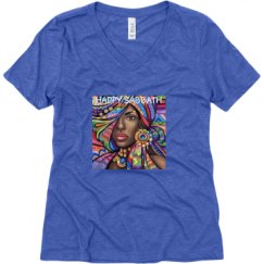 Ladies Relaxed Fit Super Soft Triblend V-Neck Tee
