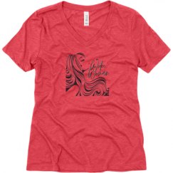 Ladies Relaxed Fit Super Soft Triblend V-Neck Tee