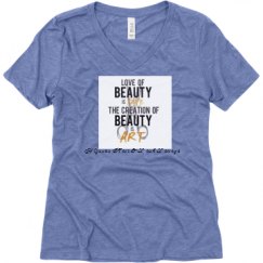 Ladies Relaxed Fit Super Soft Triblend V-Neck Tee