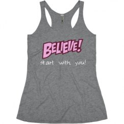 Ladies Slim Fit Super Soft Racerback Triblend Tank