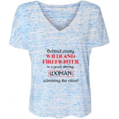 Ladies Flowy Slouchy V-Neck Tee