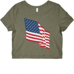 Ladies Slim Fit Crop Top Tee