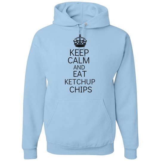 EAT KETCHUP CHIPS blue hoodie