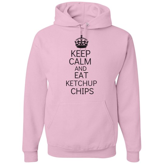 EAT KETCHUP CHIPS pink hoodie
