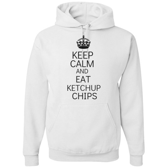 EAT KETCHUP CHIPS white hoodie