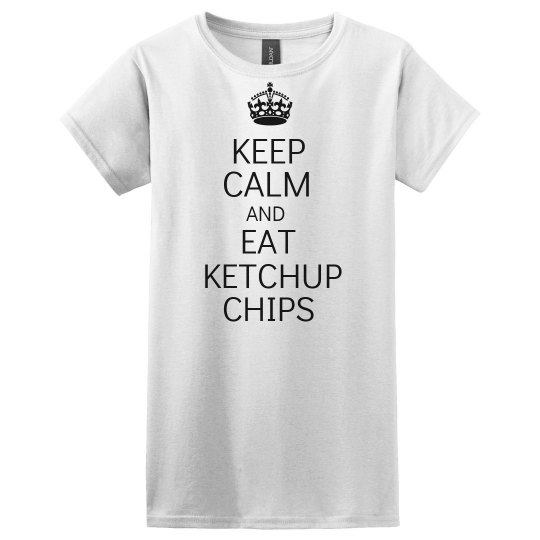EAT KETCHUP CHIPS white T-shirt