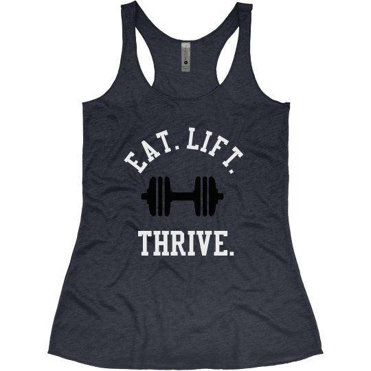Eat Lift Thrive Tank Navy