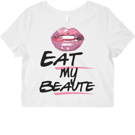 Eat my Beaute Fit Crop-white