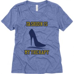 Ladies Relaxed Fit Super Soft Triblend V-Neck Tee