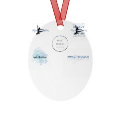 Metal Oval Christmas Ornament